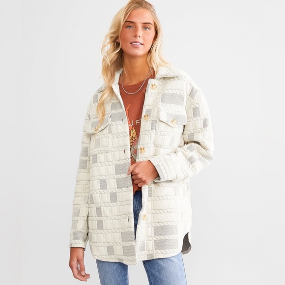 BKE Jackets & Blazers - Buckle/BKE Women's Beige Textured Quilted Shacket/Jacket‎ Button Down | NEW/NWOT